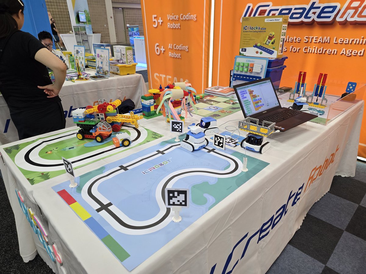 AlexZhao3217's tweet image. We&apos;re all set up at #ISTELive2025!
Come visit ICreateRobot at Booth #2726 and check out our latest coding robots and AI vision learning tools for education.
Let’s shape the future of STEM together! 🤖✨

#EdTech #ICreateRobot #Robotics