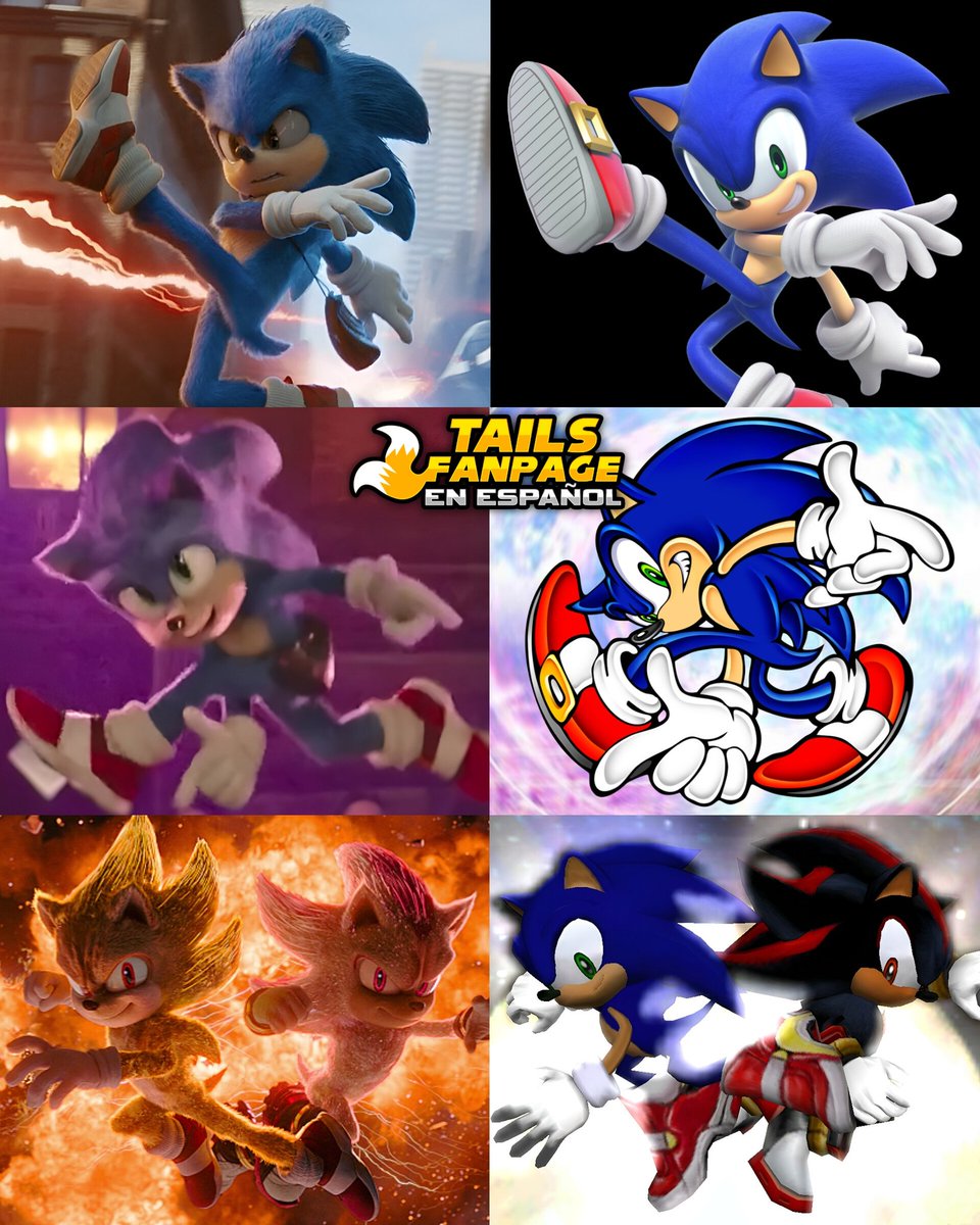 TailsFanpage's tweet photo. Las poses más icónicas de Sonic en cada película de la saga live action. https://t.co/2hCeHYWuv7
