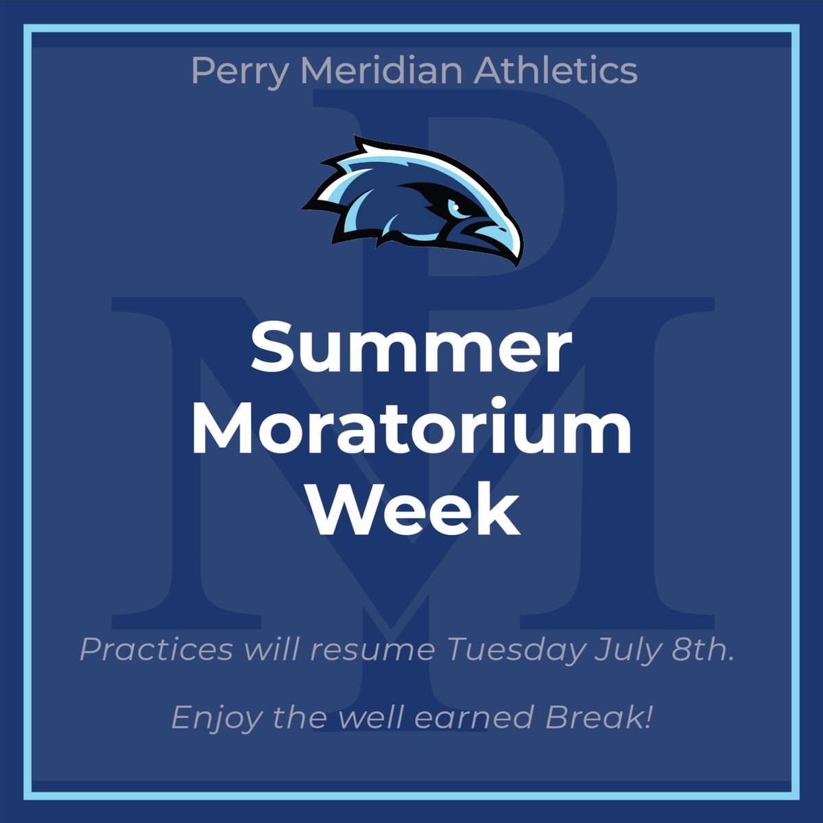PMFalconSports's tweet image. 🏖️ Moratorium Week Reminder
All practices will resume on Tuesday, July 8th.
Enjoy the well-earned break, Falcons! 💪
And don’t forget—physicals are due by August 4th to participate in fall sports.