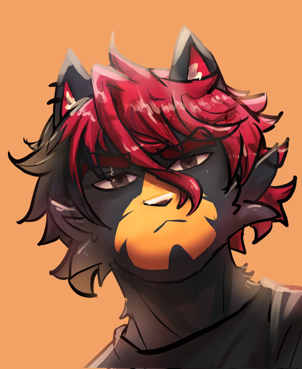 Kt_Shaddow's tweet image. A new look of my fursona "Sunkist" 🍊✨
He's such a goober to draw &lt;3