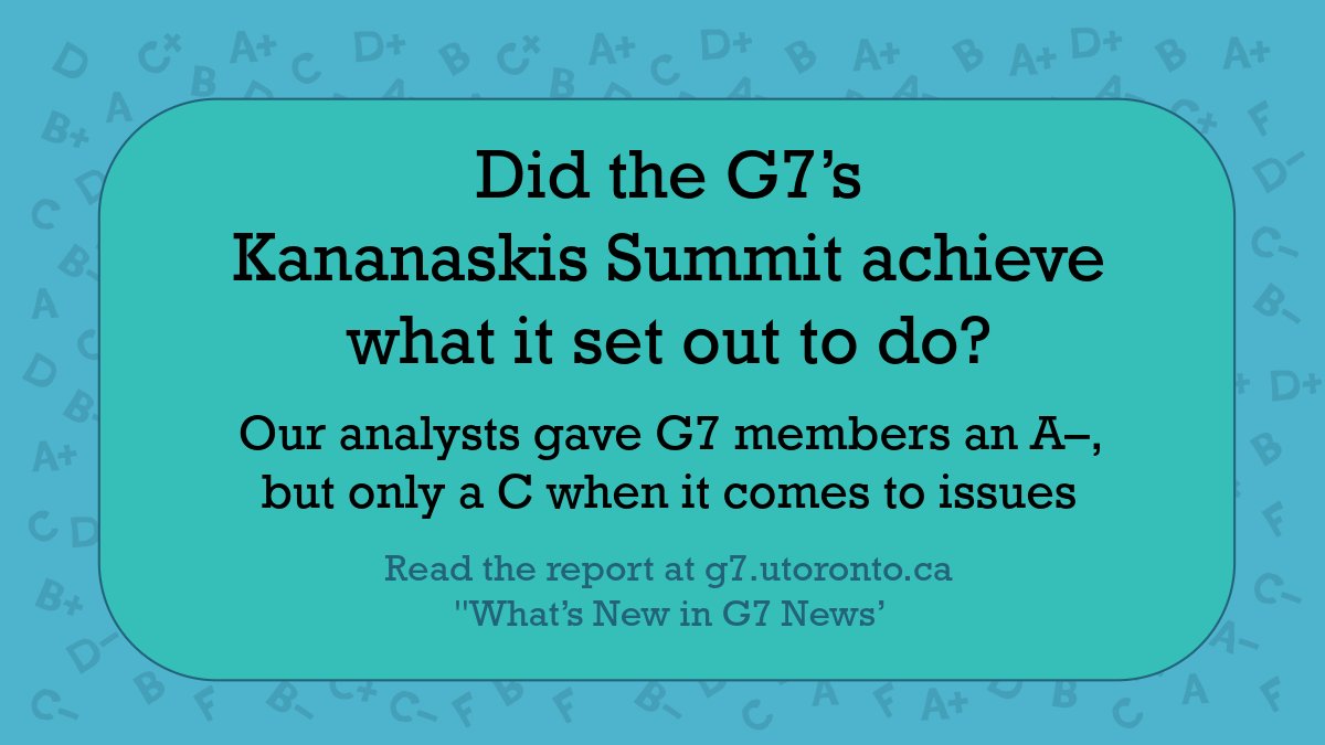 We have analyzed all the statements issued at the <a href="/G7/">G7</a>'s Kananaskis Summit to see how well it achieved the goals we identified before the summit. See if you agree! 

Our assessment is available at g7.utoronto.ca/evaluations/20…

<a href="/GloGovProj/">The Global Governance Project</a>  #G7Summit2025 #G7Summit