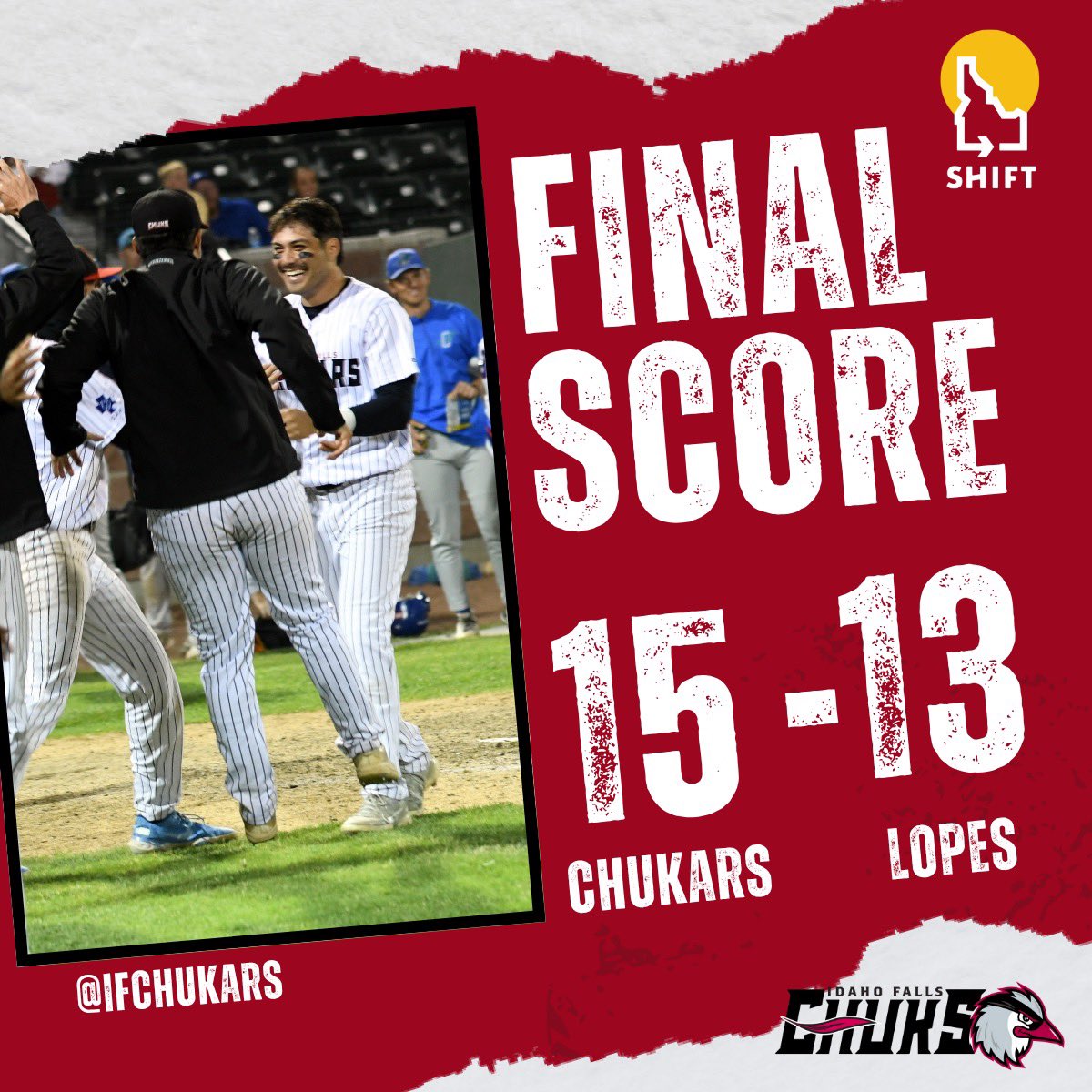 Chuks homer six times to take the series finale! 

Back home on Tuesday!