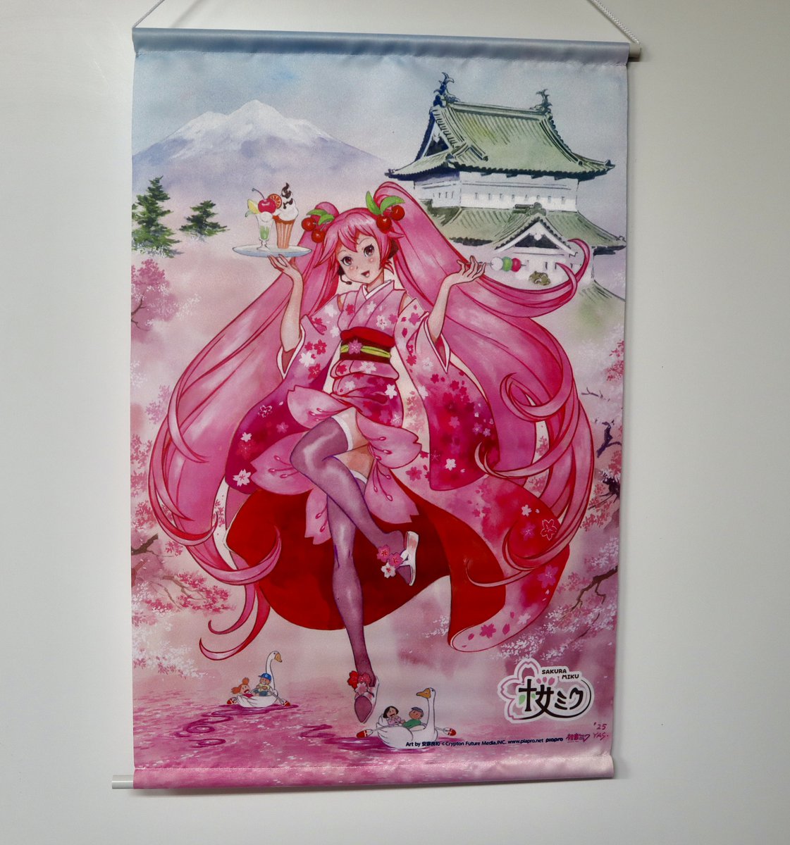 安彦良和 先生が描かれた桜ミク🌸 弘前まちなか情報センターでの原画の