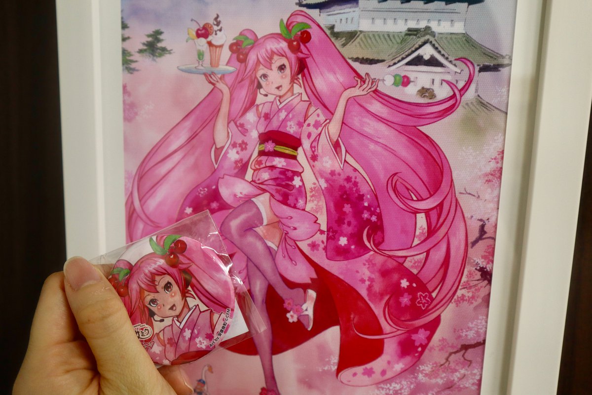 安彦良和 先生が描かれた桜ミク🌸 弘前まちなか情報センターでの原画の