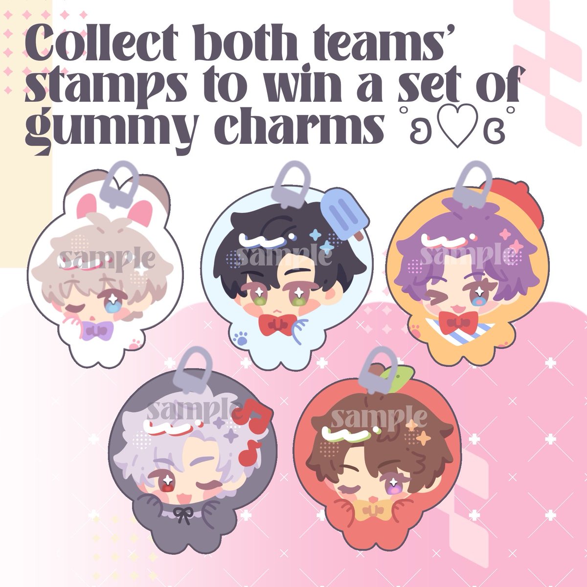 BeanniBun's tweet photo. 🌸 KITTY BUTLER LADS STAMP RALLY 🌸

WheatLoaves is hosting a huge love and deep space stamp rally! We have something for you if you enjoy something more sweet, or something more spicy! 

Spend $5 at each booth and receive our prize pack! 

#loveanddeepspace #AXArtistAlley2025 https://t.co/KakF2Mbcf3