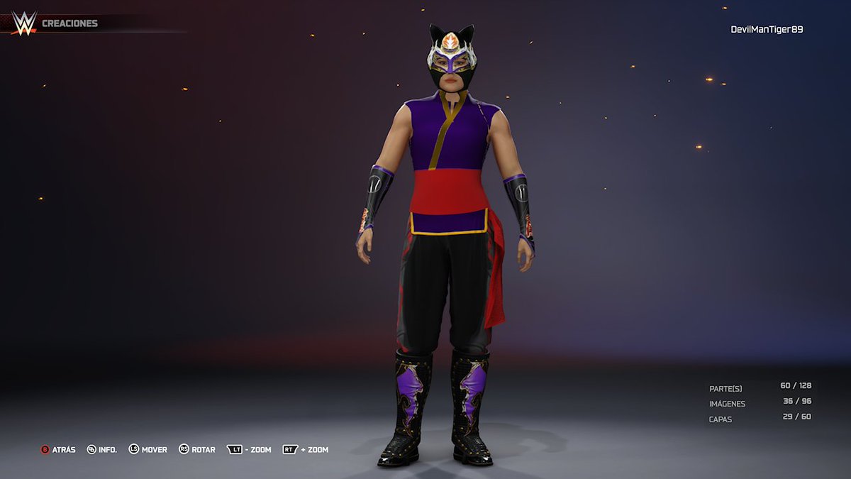 #WWE2K25 
I've been a bit sick, and I haven't been able to upload any creations due to work, but I'm still making progress.
This time, I'm bringing you Iyo Sky during his time in AAA
as Oyuki.
#deviltigercaws
#LuchaLibreAAA