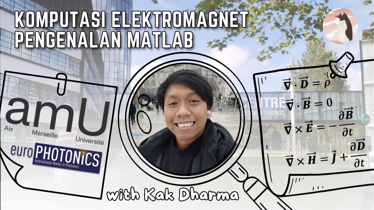 dhp_permana's tweet image. Sebagai pelengkap seri &quot;dasar-dasar optika&quot; yg sifatnya teoretik, gw jg membuat seri kuliah &quot;komputasi elektromagnet&quot;. Seri ini lebih membahas aspek-aspek praktis untuk simulasi/modeling fenomena optik menggunakan MATLAB dan COMSOL

Video part 1:
youtu.be/Tx5V05LlBFA