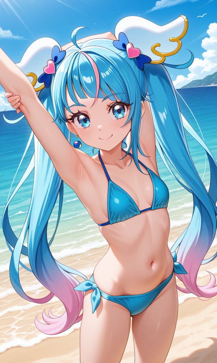 sabkyom's tweet photo. 水着なキュアスカイ
#キュアスカイ
#AIイラスト https://t.co/v3zPzNmUdx