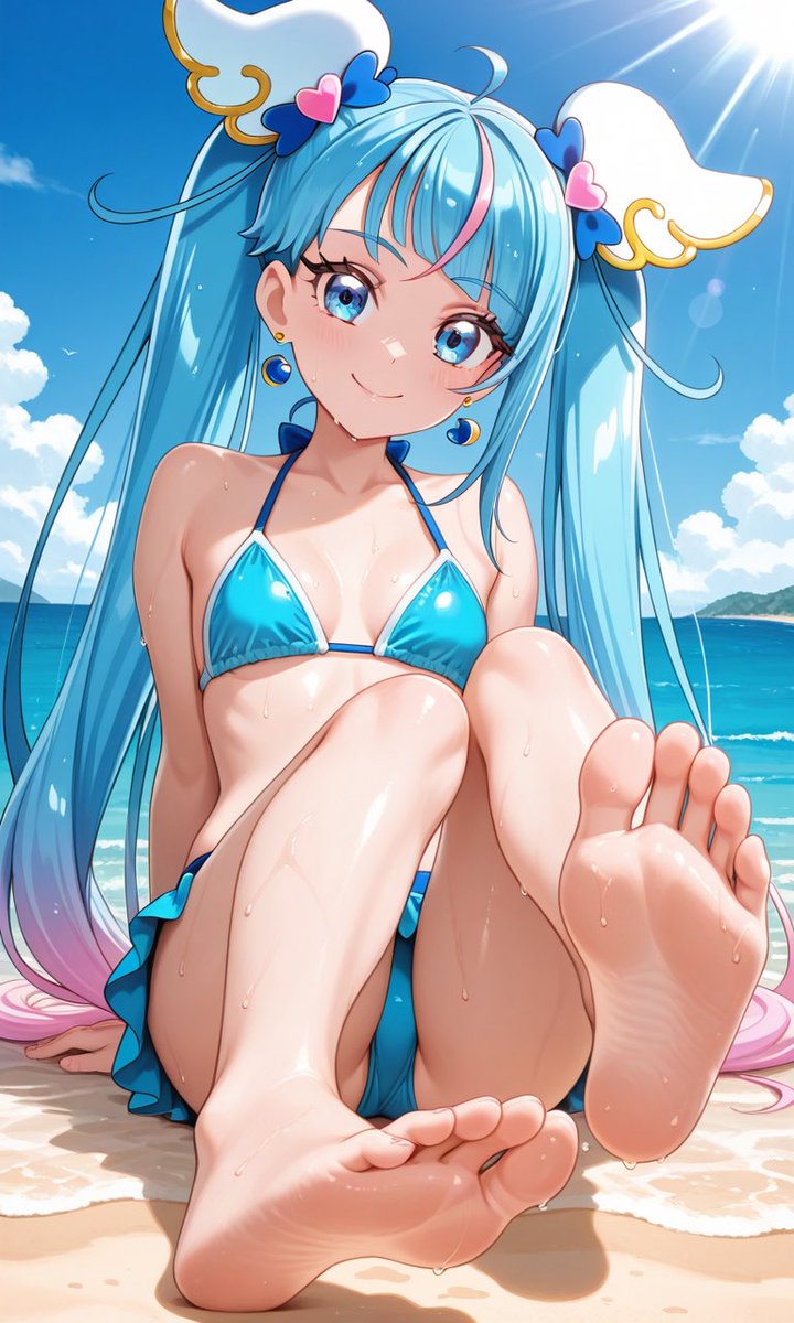 sabkyom's tweet photo. 水着なキュアスカイ
#キュアスカイ
#AIイラスト https://t.co/v3zPzNmUdx