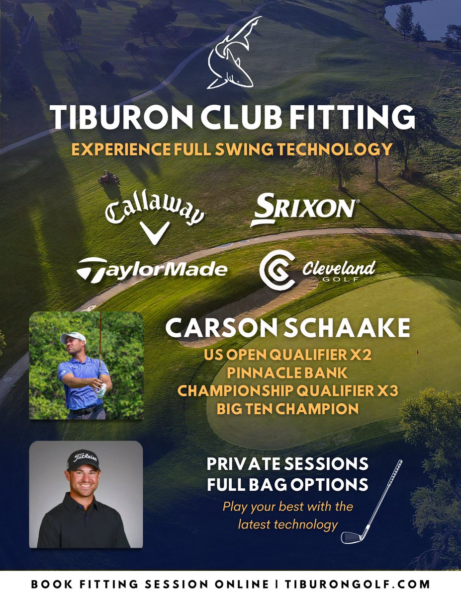 Tiburon Golf Club & Banquet Facility (@tiburongolfclub) on Twitter photo New - Club Fitting with Carson Schaake.
We are proud to announce that we've added professional club fitting to our offerings at Tiburon.
Full Bag and Private sessions available. 
Brands: 
- Callaway
- Srixon 
- TaylorMade
- Cleveland 
Book online at: tiburongolf.com/clubfitting New - Club Fitting with Carson Schaake.
We are proud to announce that we've added professional club fitting to our offerings at Tiburon.
Full Bag and Private sessions available. 
Brands: 
- Callaway
- Srixon 
- TaylorMade
- Cleveland 
Book online at: tiburongolf.com/clubfitting