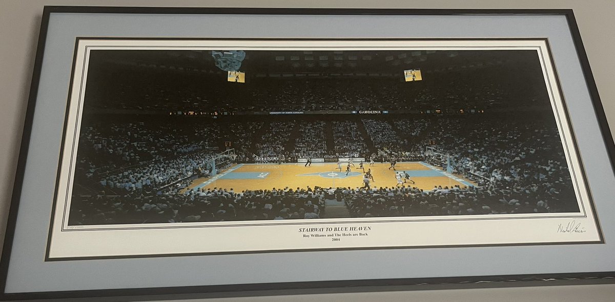 Countesses of UNC (@countessesofunc) on Twitter photo Post a picture of something Carolina related on the walls of your home.
This picture says “Stairway to Blue Heaven-Roy Williams and The Heels are Back-2004”. <a href="/UNC_Basketball/">Carolina Basketball</a> #GDTBATH Post a picture of something Carolina related on the walls of your home.
This picture says “Stairway to Blue Heaven-Roy Williams and The Heels are Back-2004”. <a href="/UNC_Basketball/">Carolina Basketball</a> #GDTBATH