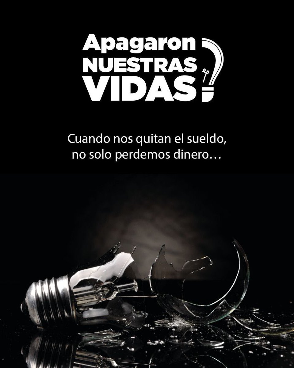 ComiteCNELEP's tweet photo. 🇪🇨No fue la luz. Fue un derecho. Cuando nos quitan el sueldo, nos rompen por dentro.
⚠️ El trabajo se respeta.
#ApagaronNuestrasVidas  #MásQueLeyUnDerecho. https://t.co/QCl5lUAS0N