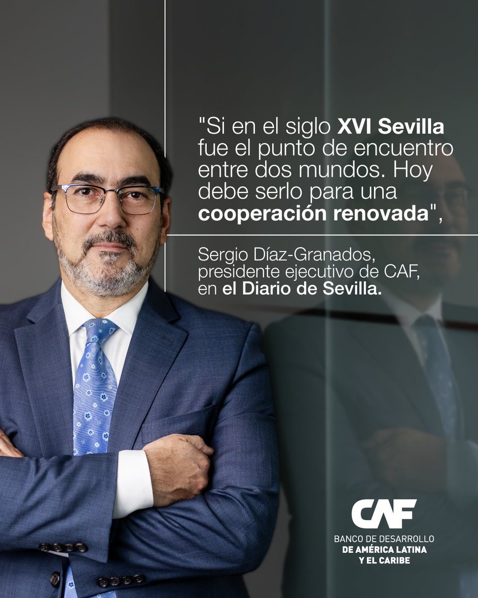 CAF (@agendacaf) on Twitter photo “Nuestra región no solo participa, sino que también moldea la agenda global con propuestas concretas”, <a href="/sergiodigra/">Sergio DiazGranados</a>, presidente ejecutivo de <a href="/AgendaCAF/">CAF</a>, en el <a href="/diariosevilla/">Diario de Sevilla</a> 🇪🇸.
Con motivo de la IV Conferencia Internacional sobre Financiación para el Desarrollo (#FfD4), nuestro “Nuestra región no solo participa, sino que también moldea la agenda global con propuestas concretas”, <a href="/sergiodigra/">Sergio DiazGranados</a>, presidente ejecutivo de <a href="/AgendaCAF/">CAF</a>, en el <a href="/diariosevilla/">Diario de Sevilla</a> 🇪🇸.
Con motivo de la IV Conferencia Internacional sobre Financiación para el Desarrollo (#FfD4), nuestro