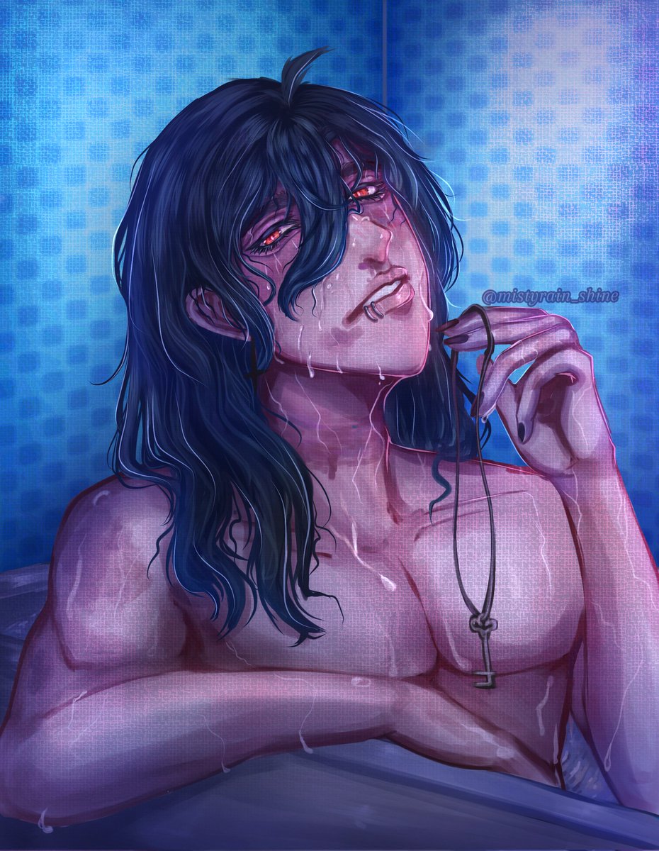 Mistyrain_shine's tweet photo. This drawing takes place a few hours after leaving the institute, right after meeting the MC and the incident where Solivan got hurt, you can see it in the bruises on his face and arm 🙏

#TKaTB #Thekidattheback #solivanbrugmansia https://t.co/PdbWyJh1wq