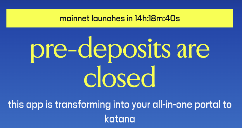 Looks like <a href="/katana/">katana ⚔️</a> mainnet is launching at the literal perfect time... 

See you tomorrow, samurais ⚔️