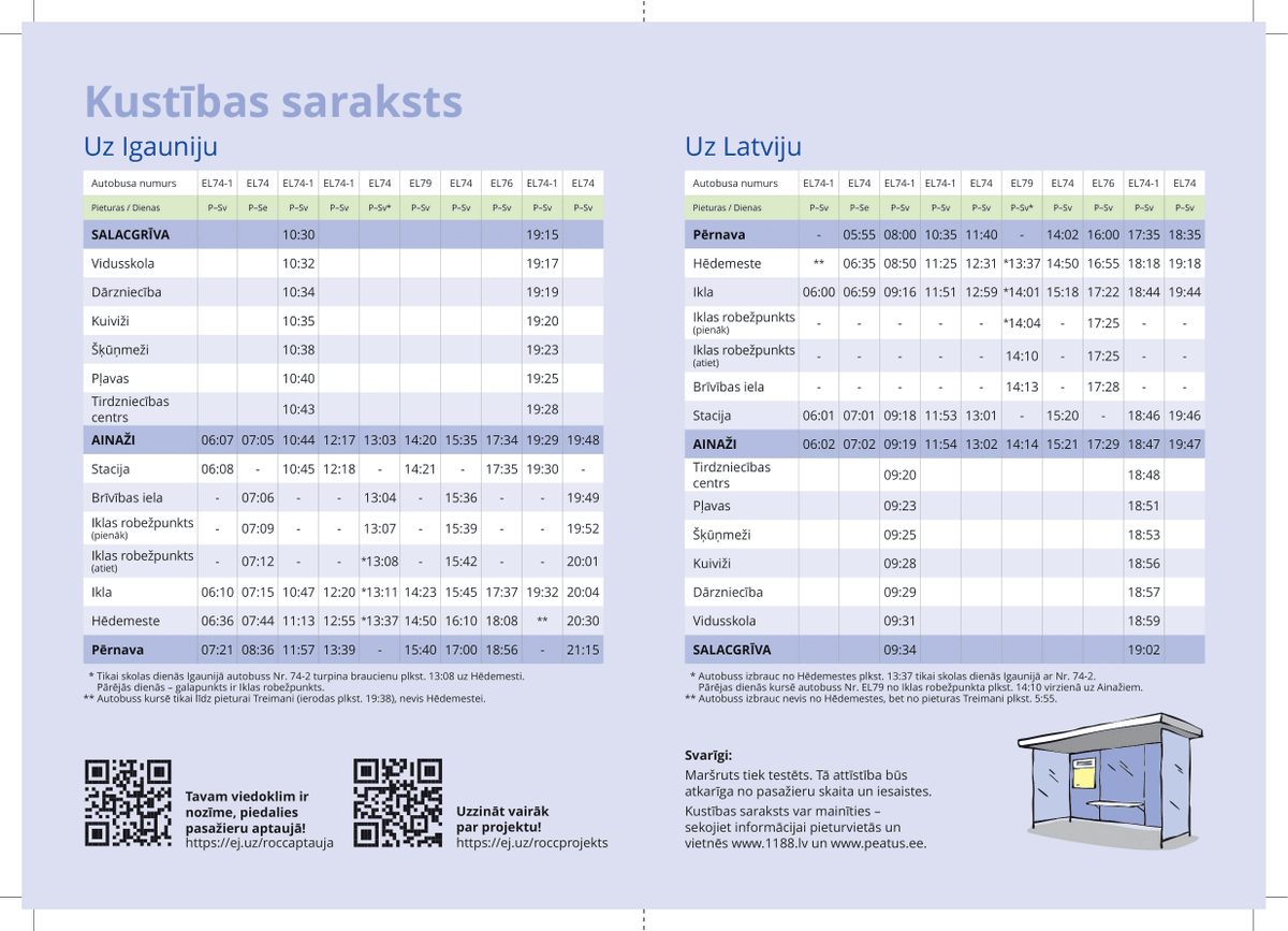 klaucaans's tweet photo. No rītdienas, 1. jūlija, tiks uzsākti pārrobežu autobusu pārvadājumi starp Igauniju un Latviju, Valkas un Salacgrīvas apkārtnē.
Autobusi no Pērnavas līdz Ainažiem kursēs vairākas reizes dienā, bet līdz Salacgrīvai divas reizes dienā. 

Plašāks info: https://t.co/eHkho3R5Bz https://t.co/4StRBcFcee