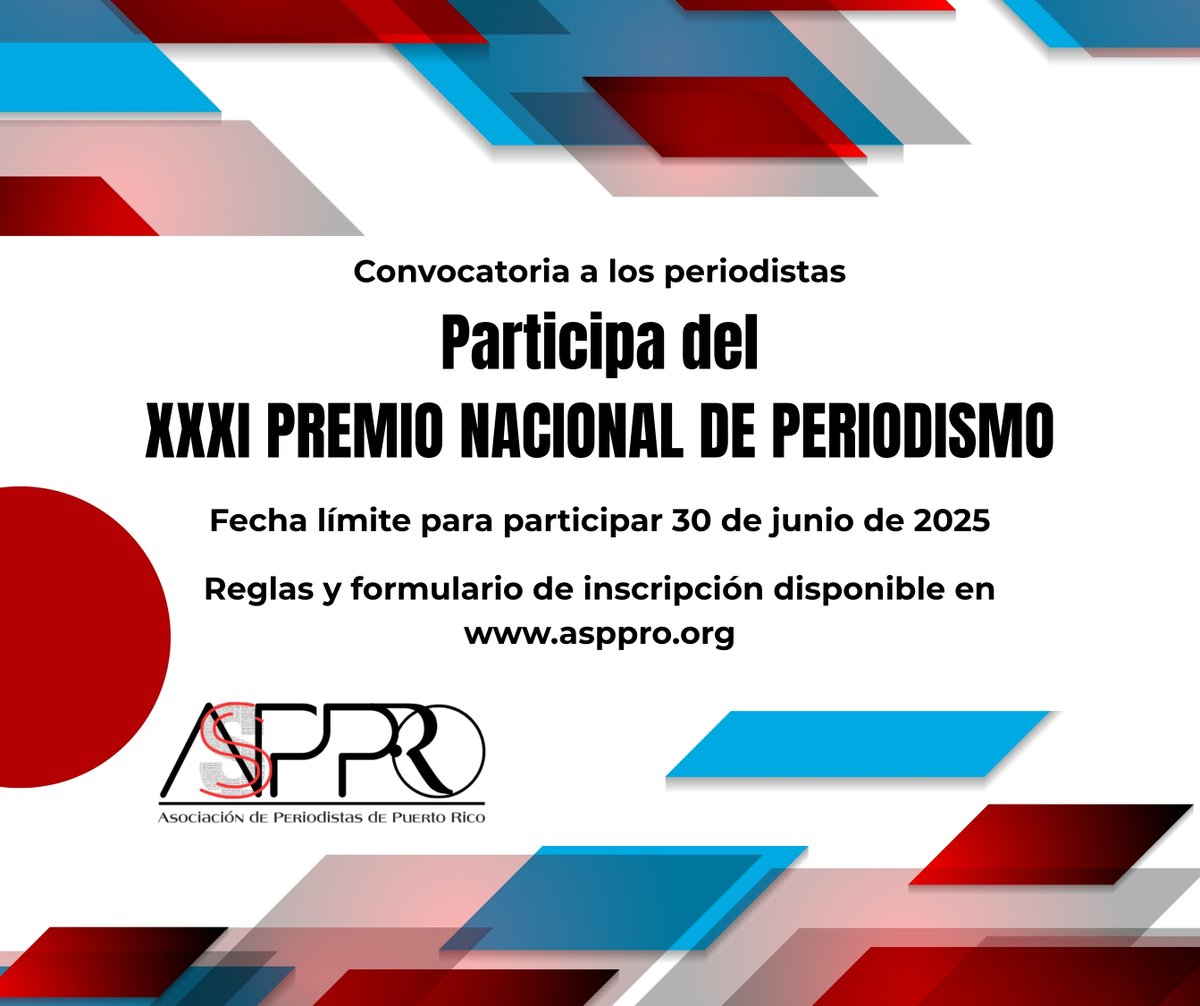 Todavía están a tiempo para participar. Recuerden seguir las reglas disponibles en asppro.org. Todas las participaciones impresas deben incluir copia digital de los reportajes en formato PDF. Se acerca el cierre del certamen, a la medianoche de este lunes.