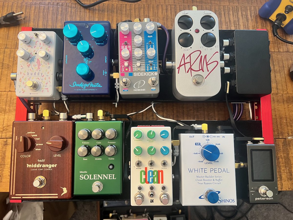 altecgreen's tweet image. New pedalboards.  One for guitar and one for bass.

#shinos
#limetone
#HATA 
#cultpedals