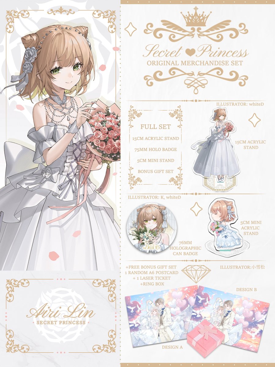 🆕 ☆ANRI Secret Princess Goods☆ 
＿＿＿＿＿＿＿＿＿＿
ANRI Arcane Bridal merchandise has been added to the shop💗 特別な衣装グッズが登場！💐👰🏻アクリルスタンド・缶バッジ・💗レーザーチケットなどオリジナルグッズは限定で発売中✨

▼『ANRI Secret Princess』 

　配布値段 ｜ 25𝐮𝐬𝐝
