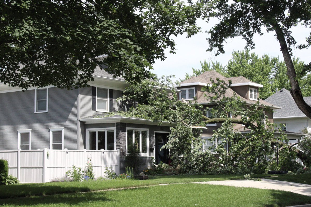 adrianestamerwx's tweet image. Damage in NW Iowa after a line of storms came through this morning around 4 AM. #iawx @NWSSiouxFalls
