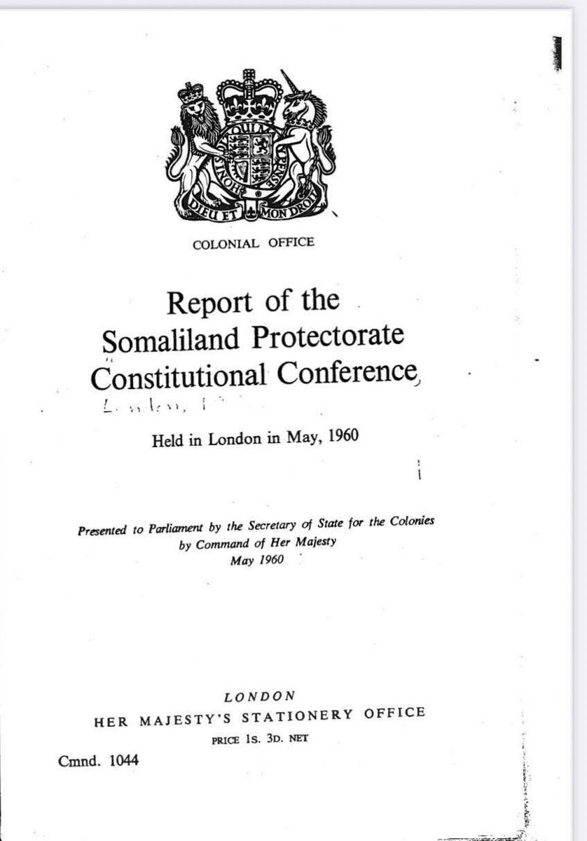 📍Reference One: 
Somaliland Protectorate (Constitution)
Volume 623: debated on Thursday, 12 May 1960👇
hansard.parliament.uk/Commons/1960-0…
📍Reference Two:
COLONIAL OFFICE
Report of the Somaliland Protectorate Constitutional Conference | Held in London in May 1960👇
puntlandpost.net/wp-content/upl…