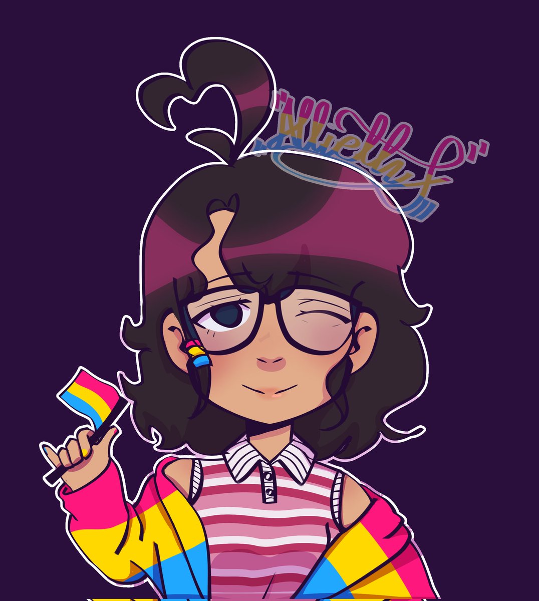 AlliethJ08's tweet photo. Feliz penúltimo día de pride month! 
#PrideMonth2025 #pansexual #drawlgbtq #LGBTQ #digitalart https://t.co/IDe5SfEGPK
