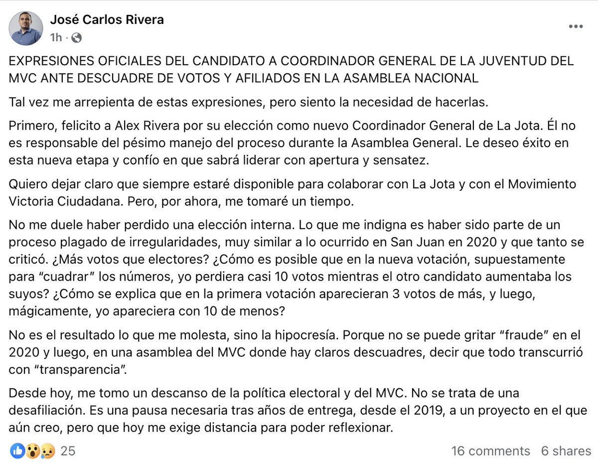 ¿Recuerdan cuando gritaban "¡Fraude!" en las elecciones desde el Movimiento Victoria Ciudadana?