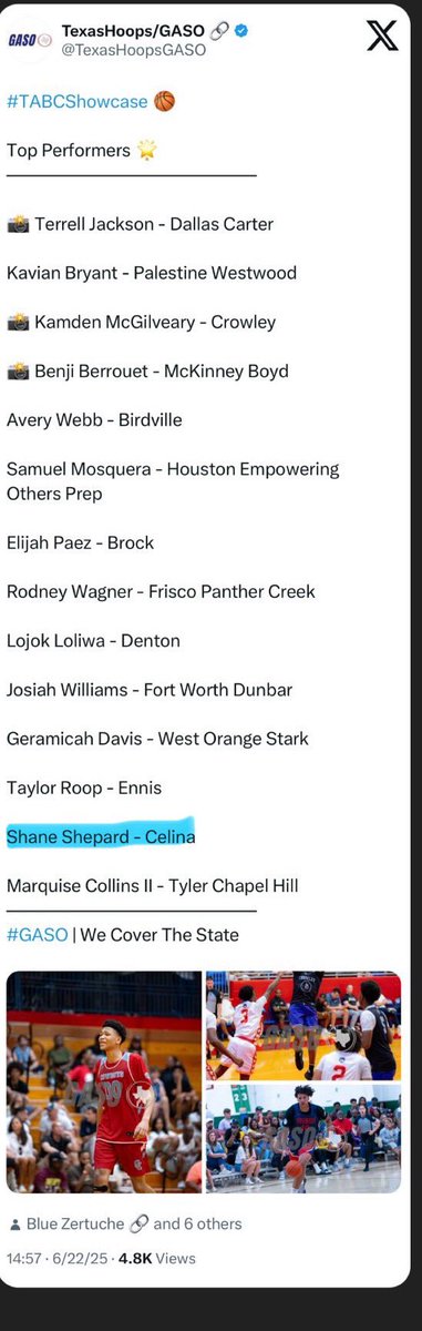ShaneShep14's tweet image. Went 3-0 and had a great time competing in the TABC Showcase. Thankful for the shoutout and proud of our team for coming together and competing while staying locked in.
#GASO #tabcshowcase
@Celina_Hoops @TexasHoopsGASO @TeamNation3stp @TeamNation_West