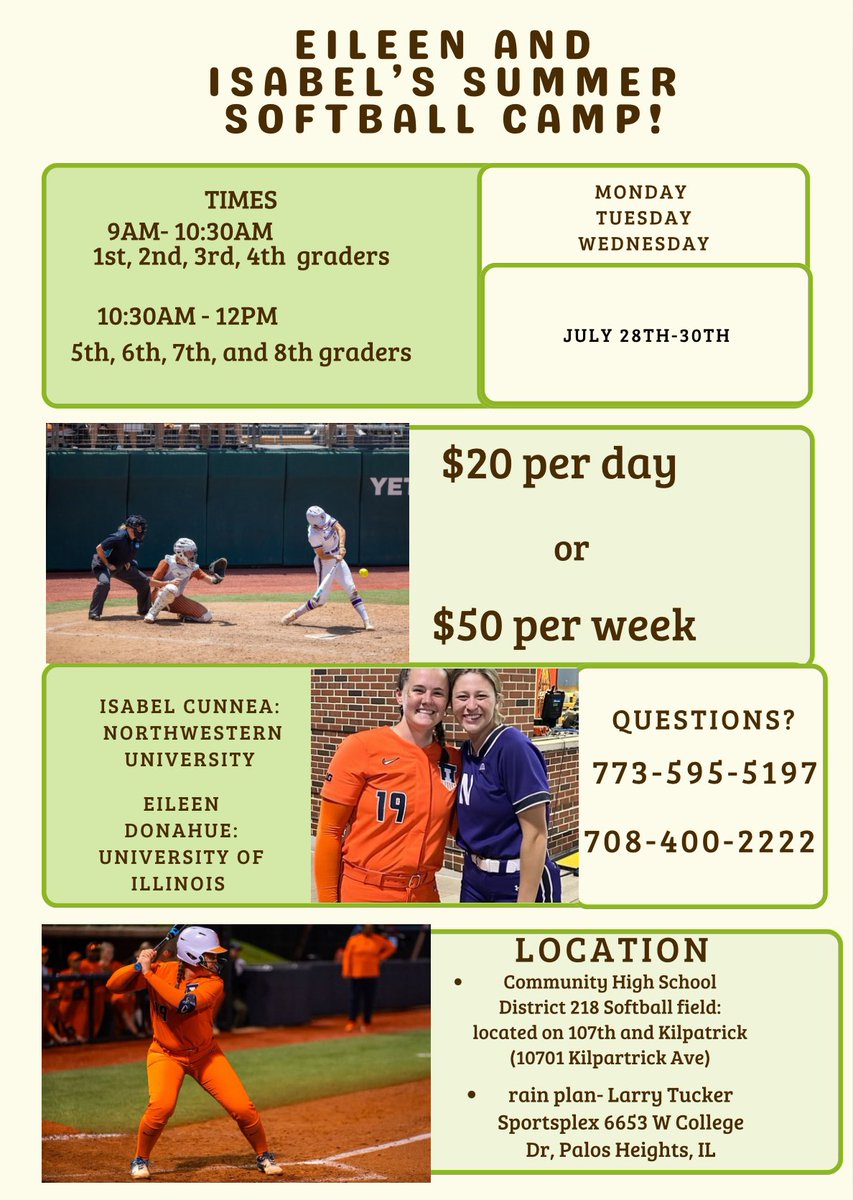 We have made some adjustments to our camp schedule and will have one week of hitting! We are super excited to work with young players and help them grow!!  <a href="/ICunnea/">Isabel Cunnea</a> <a href="/RedHawkSB/">🥎 Marist Softball 🥎</a> 

docs.google.com/forms/d/e/1FAI…
