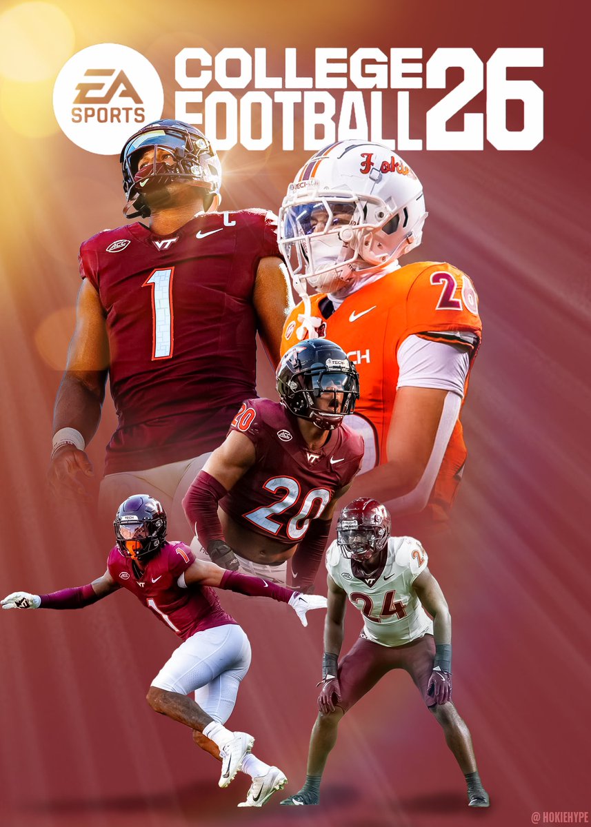 Hokies‼️ The release of EA's College Football 26 is days away! Take a look at my latest Virginia Tech Cover 🦃🔥
#EA #EACFB36 #CFB26 #Hokies #VT #VirginiaTech #HokieNation #VTFB #HokiesFB #CFB #football