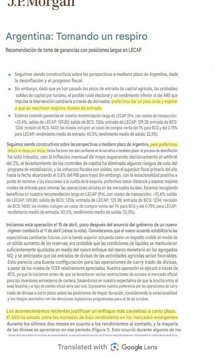 “TIC TAC”

Porque un informe del JP Morgan asegura que el gobierno está haciendo todo como el orto y prefieren dar un paso atrás mientras recomienda a los inversores sacar la plata de Argentina.