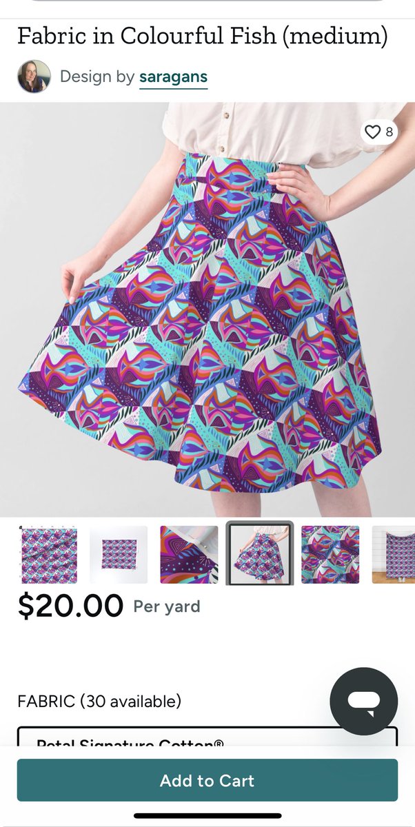 gardentiger's tweet image. Geometric Fish printed on a skirt spoonflower.com/en/fabric/1762… #pattern #patterndesign #surfacepatterndesign 🩵💜🩷🧡