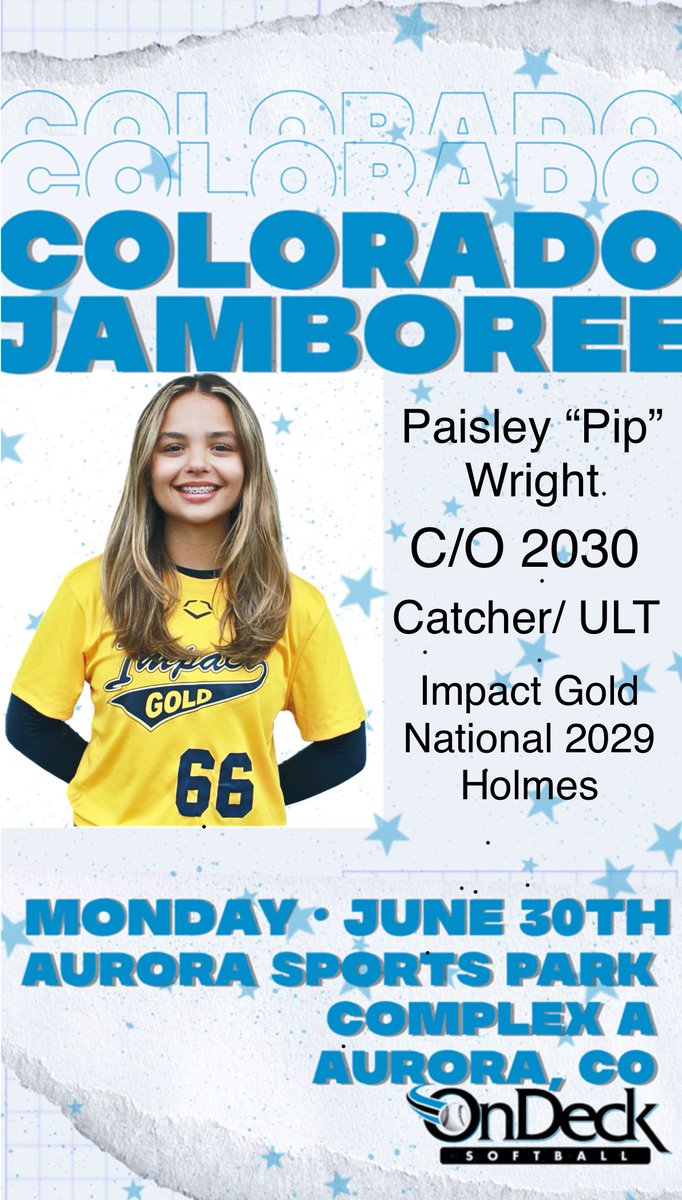 Paisley “Pip” Wright (@pip_paisley66) on Twitter photo Thank you <a href="/ondecksoftball/">OnDeck Softball 🥎</a> for the invite and can’t wait for tomorrow’s Jamboree!
<a href="/IGNational2029/">Impact Gold National 2029 - Holmes</a> <a href="/ImpactGoldOrg/">Impact Gold Fastpitch</a> <a href="/ExtraInningSB/">EXTRA INNING SOFTBALL</a> <a href="/LineDsoftball/">Line Drive Media</a> Thank you <a href="/ondecksoftball/">OnDeck Softball 🥎</a> for the invite and can’t wait for tomorrow’s Jamboree!
<a href="/IGNational2029/">Impact Gold National 2029 - Holmes</a> <a href="/ImpactGoldOrg/">Impact Gold Fastpitch</a> <a href="/ExtraInningSB/">EXTRA INNING SOFTBALL</a> <a href="/LineDsoftball/">Line Drive Media</a>