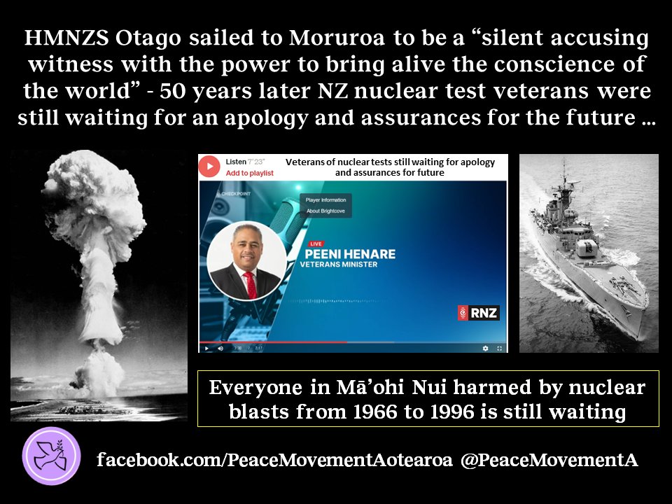 PeaceMovementA's tweet photo. @_vehia_ @EpeliVl @KaiSawaieke @hinamoeura @pacfemcop @ronnykareni @benetckmaddison @moanatribe @dasafo123 @Paps_R @uriohau @WeavingHouse @MakereSH @ICAN_France @atomiclabrats @pangmedia @pacblueline @disarmamentNZ @lotupasifika Back then, #NewZealand took action against #nuclearisation of the #Pacific, now they're part of it via #military cooperation👉🏼 https://t.co/3tcjPEf36s ... And those harmed by #NuclearWeapons are still waiting for #NuclearJustice 💣☢️#MaohiLivesMatter #NuclearVeterans 🧵/ https://t.co/f3ugcMUL0T