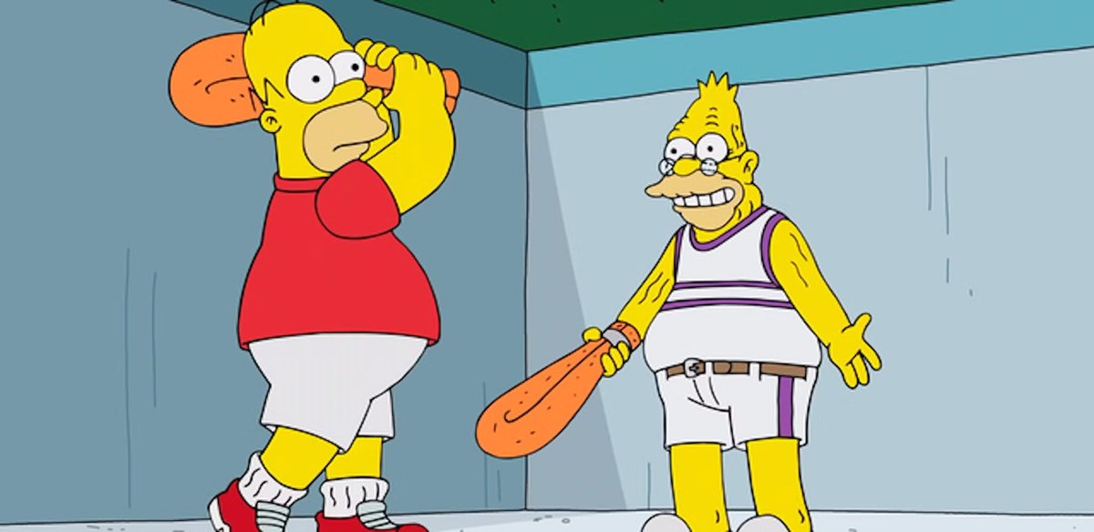 Peter Brown (@alsopeterbrown) on Twitter photo FINALLY, we beat <a href="/TheSimpsons/">The Simpsons</a> to something!
In S36 E17, Homer and Abe make a game called Noodleball, however the original version of it was created (along with Foil Ball, Space Disk Ball, and Puck Ball) in 2013 inside the <a href="/BigBrotherCA/">Big Brother Canada</a> House by <a href="/DrAlecBeall/">Dr. Alec Beall</a> and I. FINALLY, we beat <a href="/TheSimpsons/">The Simpsons</a> to something!
In S36 E17, Homer and Abe make a game called Noodleball, however the original version of it was created (along with Foil Ball, Space Disk Ball, and Puck Ball) in 2013 inside the <a href="/BigBrotherCA/">Big Brother Canada</a> House by <a href="/DrAlecBeall/">Dr. Alec Beall</a> and I.