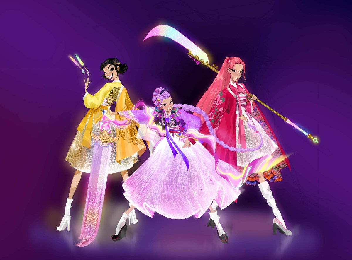 joune5064's tweet image. Some variations for Huntrix Hanbok(1/2) 🌸
#KPOPDEMONHUNTERS