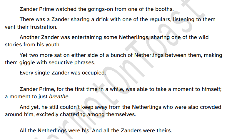 MarmotOnToast's tweet photo. Figured I'd bring out an old idea for my contribution to #IncuShipWeek2025.

Theme: Free (Sunday)
Pairing: Netherlings/Zanders. No, that is not a typo.
#Netherfiction https://t.co/mJrG7Tfqak