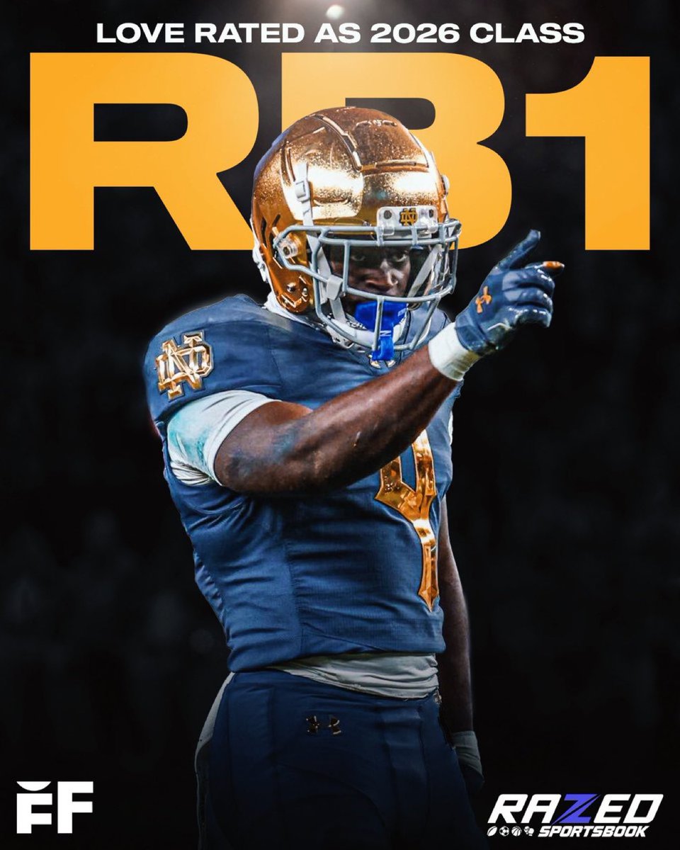 Re2pect Sports (@re2pectsport) on Twitter photo Jeremiyah Love is the undisputed best running back in college football.
If you disagree YDKB 🏈 ☘️ Jeremiyah Love is the undisputed best running back in college football.
If you disagree YDKB 🏈 ☘️