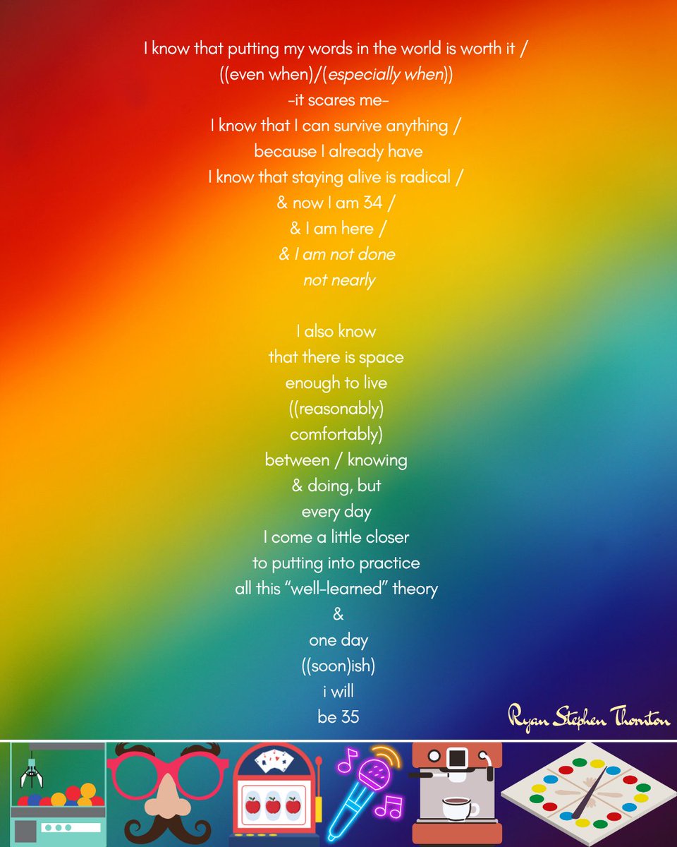RyanSThornton's tweet photo. 🌈 DAY 30 — WILD CARD — THE FINAL PRIDE POEM! 🌈

today, there is no prompt. today is the wild card, the chaos slot, the glitterbomb finale, the "whatever you want" of prompts. I want your weirdest. your sexiest. your funniest. your proudest. the poem that feels the most you. https://t.co/tbPnVU0VFc