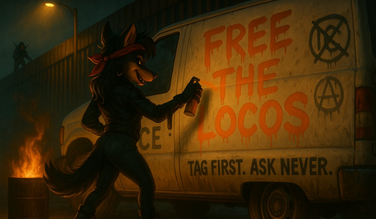 LosLocosAngeles's tweet photo. This ain’t arts &amp; crafts.
It’s rebellion — with spice. 🌶️
Use wisely. Bark loudly.

✍️ Type “Queen B” in Telegram →https://t.co/q8ekZrILZc
🎁 Get the full sticker pack

#LosLocos #StickerDrop #QueenB #Solana #MemeCoin #LOSLOCOSANGELES https://t.co/gWYFMLubDA