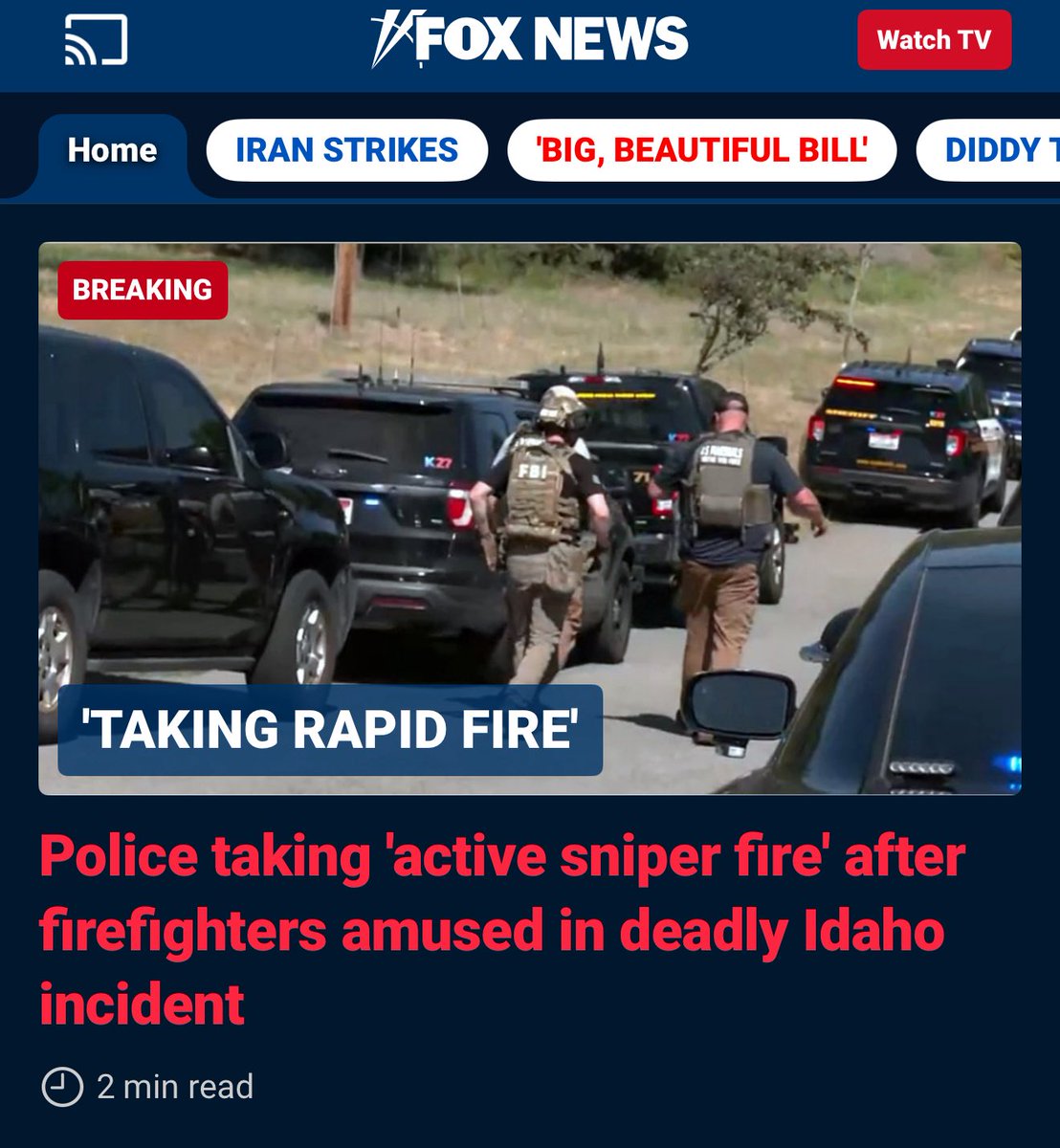RJMurphy1981's tweet photo. @FoxNews you might want to check your headline… 

I believe you meant to say “ambushed” not amused. 

There’s nothing funny about this. https://t.co/Vwno0NVrIg