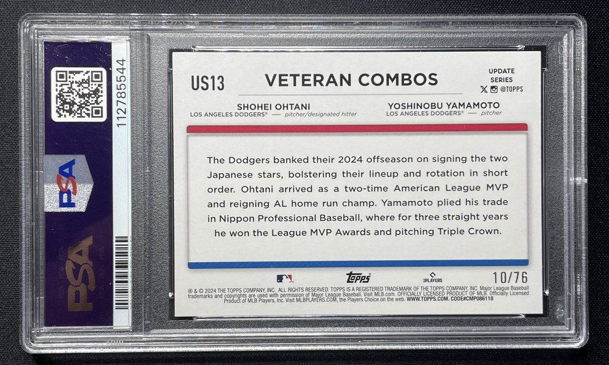 Cory Massey (@coryjmassey) on Twitter photo Ohtani & Yamamoto Topps Update Independence Day /76 Far East Faves (Yamamoto Rookie Year) PSA 10
$250 shipped OBO
RT’s appreciated
<a href="/TayDwyer8/">Taylor Dwyer</a>
<a href="/frank_lubatti/">Frank - TanksSportsCards</a>
<a href="/SportsSell3/">@SPORTS_SΞLL</a> Ohtani & Yamamoto Topps Update Independence Day /76 Far East Faves (Yamamoto Rookie Year) PSA 10
$250 shipped OBO
RT’s appreciated
<a href="/TayDwyer8/">Taylor Dwyer</a>
<a href="/frank_lubatti/">Frank - TanksSportsCards</a>
<a href="/SportsSell3/">@SPORTS_SΞLL</a>