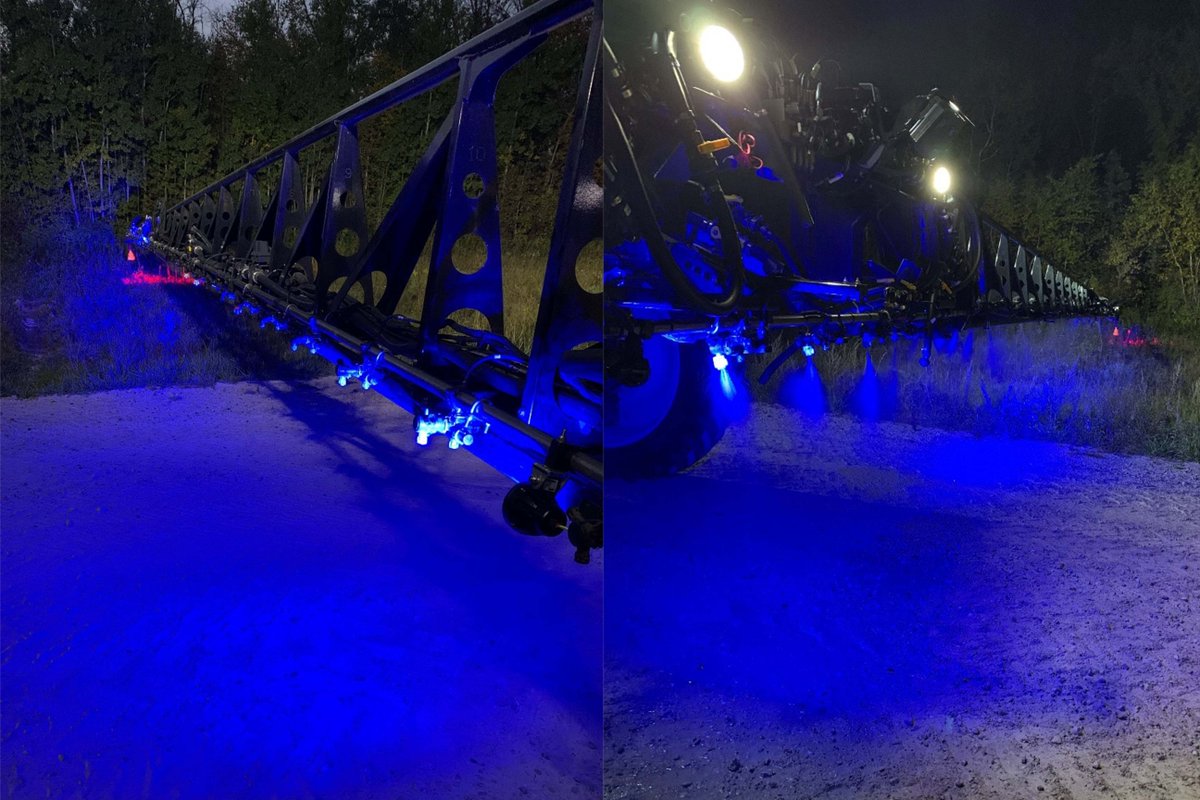 Boost your productivity by adding the blue LED lights to your Miller Nitro 🚀😎

By opting for the end-of-boom marker lights and LED spray pattern light package, you can use your Miller Nitro safely all hours of the day and night.