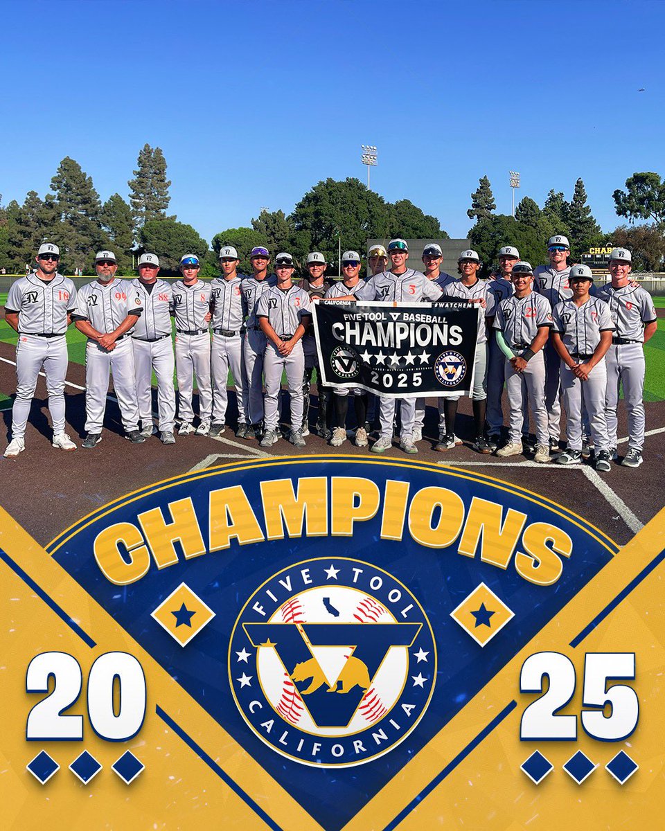 Five Tool California (@fivetoolca) on Twitter photo πCHAMPIONS!π
Congrats to <a href="/trivalleytigers/">Tri Valley Tigers Baseball</a> 2026 on winning the Upperclass championship of the <a href="/FiveTool/">Five Tool Baseball</a> California NorCal Bay Area Bash!
#WatchEm πCHAMPIONS!π
Congrats to <a href="/trivalleytigers/">Tri Valley Tigers Baseball</a> 2026 on winning the Upperclass championship of the <a href="/FiveTool/">Five Tool Baseball</a> California NorCal Bay Area Bash!
#WatchEm