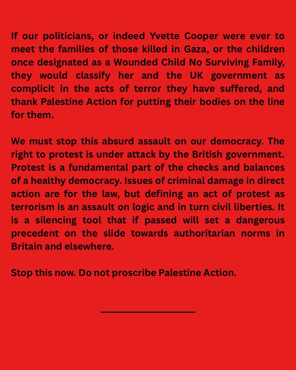 Khalid Abdalla (@khalidabdalla) on Twitter photo What <a href="/Pal_action/">Palestine Action</a> do is the exact OPPOSITE of terrorism. <a href="/YvetteCooperMP/">Yvette Cooper</a> stop this absurd assault on our democracy. What <a href="/Pal_action/">Palestine Action</a> do is the exact OPPOSITE of terrorism. <a href="/YvetteCooperMP/">Yvette Cooper</a> stop this absurd assault on our democracy.