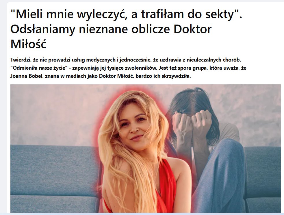 ‼️Twierdzi, że jej metoda pomogła w uzdrowieniu autyzmu i zespołu Downa! Liczy, że dostanie Nobla.
Tysiące osób zdecydowały się na jej kurs za kilkanaście tysięcy. Część z nich dziś twierdzi, że trafili do sekty. 
 
Odkrywamy prawdziwe oblicze internetowej celebrytki Joanny Bobel