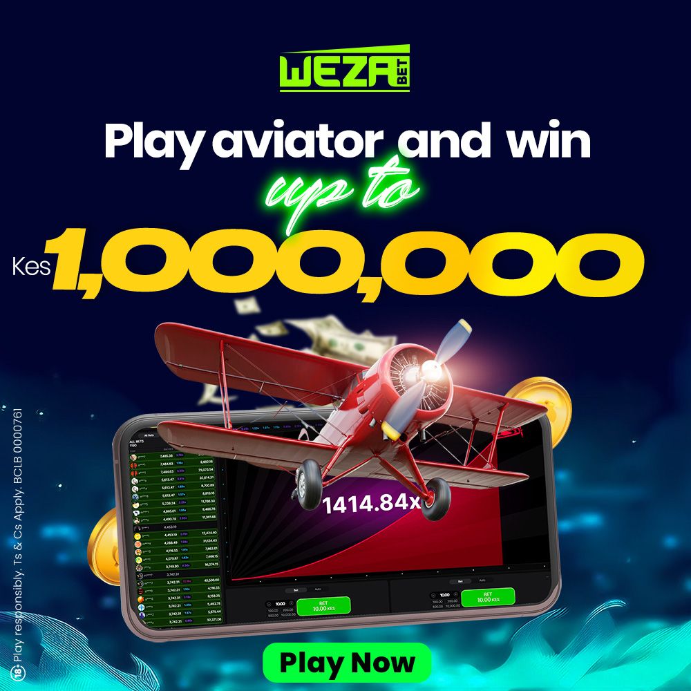 Ready to win? ni rahisi!, pepea angani kiRubani and hit the highest multiplier📈

Hapa iko pesa😋

Enjoy instant withdrawals and payouts only at wezabet.ke
#HiiNdioInaWEZA #Aviator