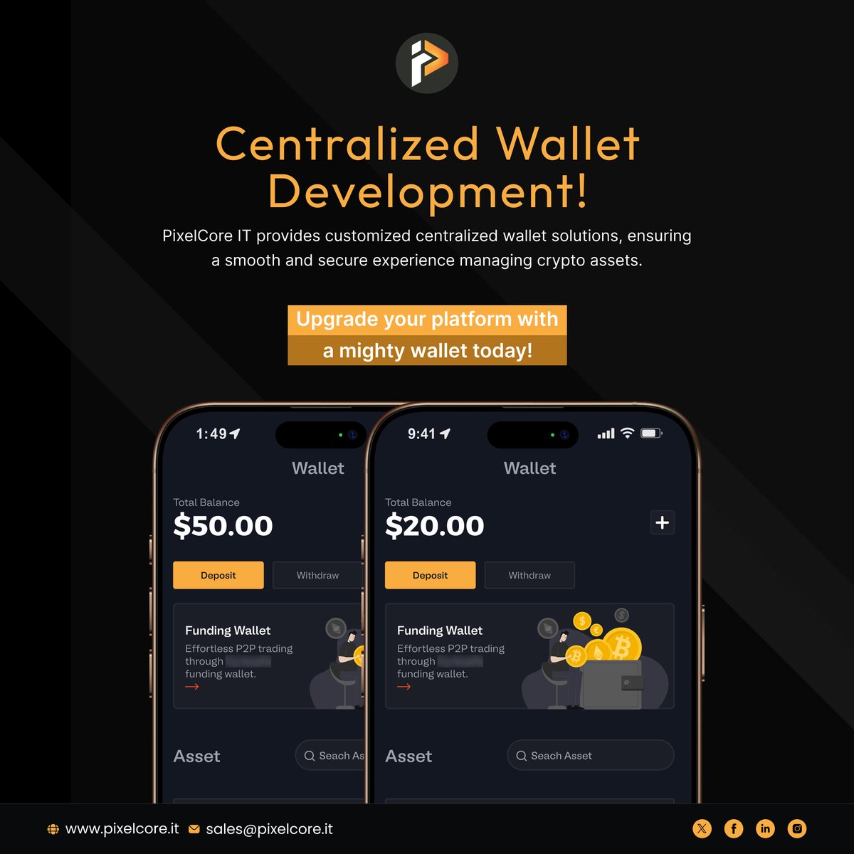 Pixelcoreit's tweet image. Secure & Reliable!
PixelCore IT provides customized centralized wallet solutions, ensuring a smooth and secure experience for managing crypto assets.
tinyurl.com/3reszcfk
#CryptoSecurity #WalletDevelopment #PixelCoreIT #FintechSolutions