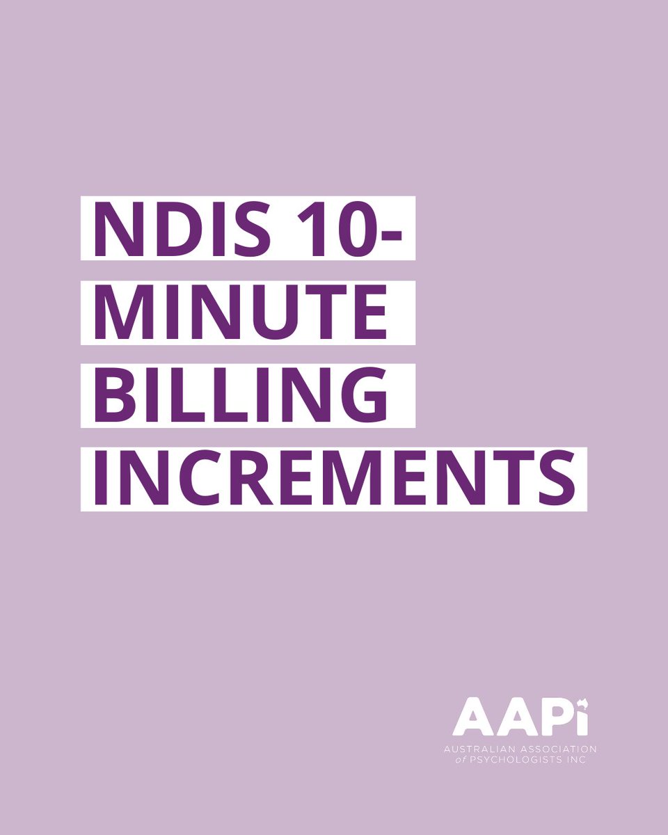 The introduction of 10-minute billing increments under the NDIS has been a source of confusion for some. To support members, we have developed this brief guide to clarify how this change works:

ow.ly/2VO050Wi6s1