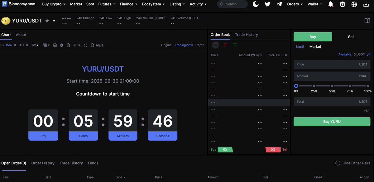 🇯🇵 YURU 上場まであと6時間！
ついに本日、Biconomy取引所にて $YURU が上場されます！
📈 取引ペア：YURU/USDT
🕘 開始時間：2025年6月30日 21:00（日本時間）
📍 取引ページ：biconomy.com/exchange/YURU_…

この歴史的瞬間をお見逃しなく！🚀
#YURU #仮想通貨 #上場 #ミームコイン